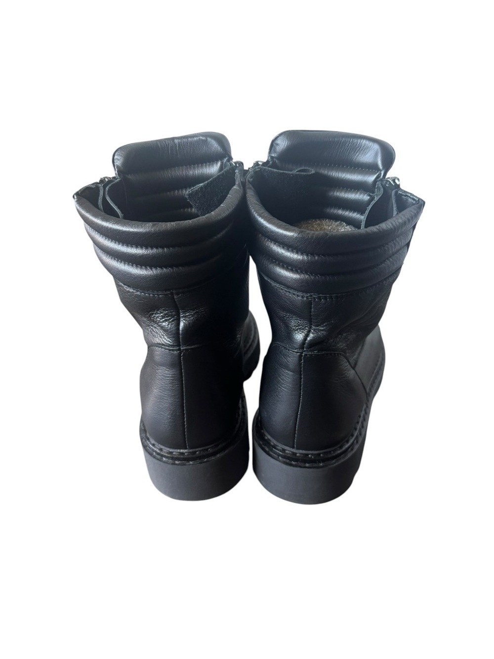 Marcella Karma European Leather Ribbed Ankle Boots Black 38. NWOT - Picture 4 of 10